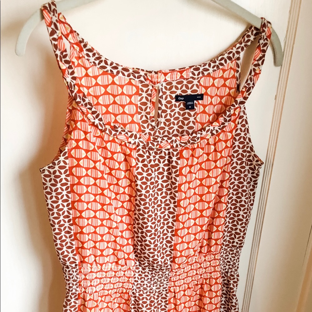 Bold print, light fabric dress